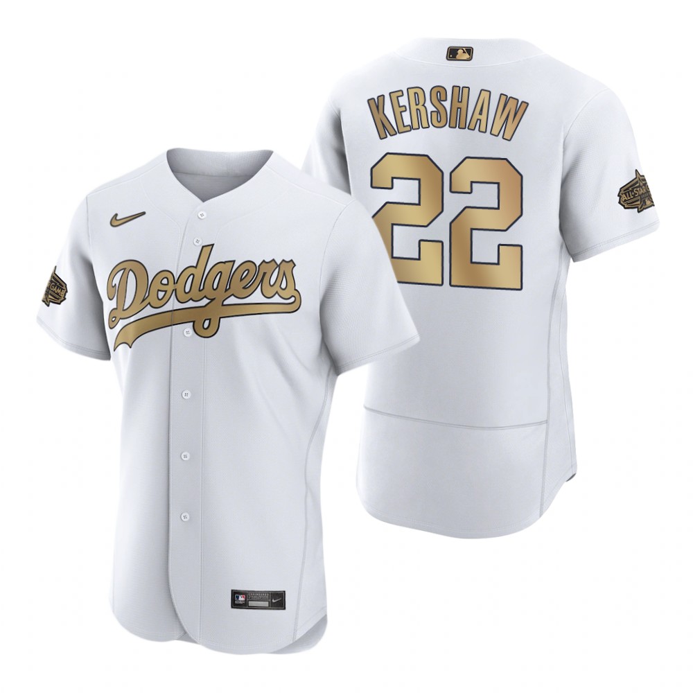 Men's Los Angeles Dodgers Clayton Kershaw White 2022 MLB All-Star Game Authentic Jersey