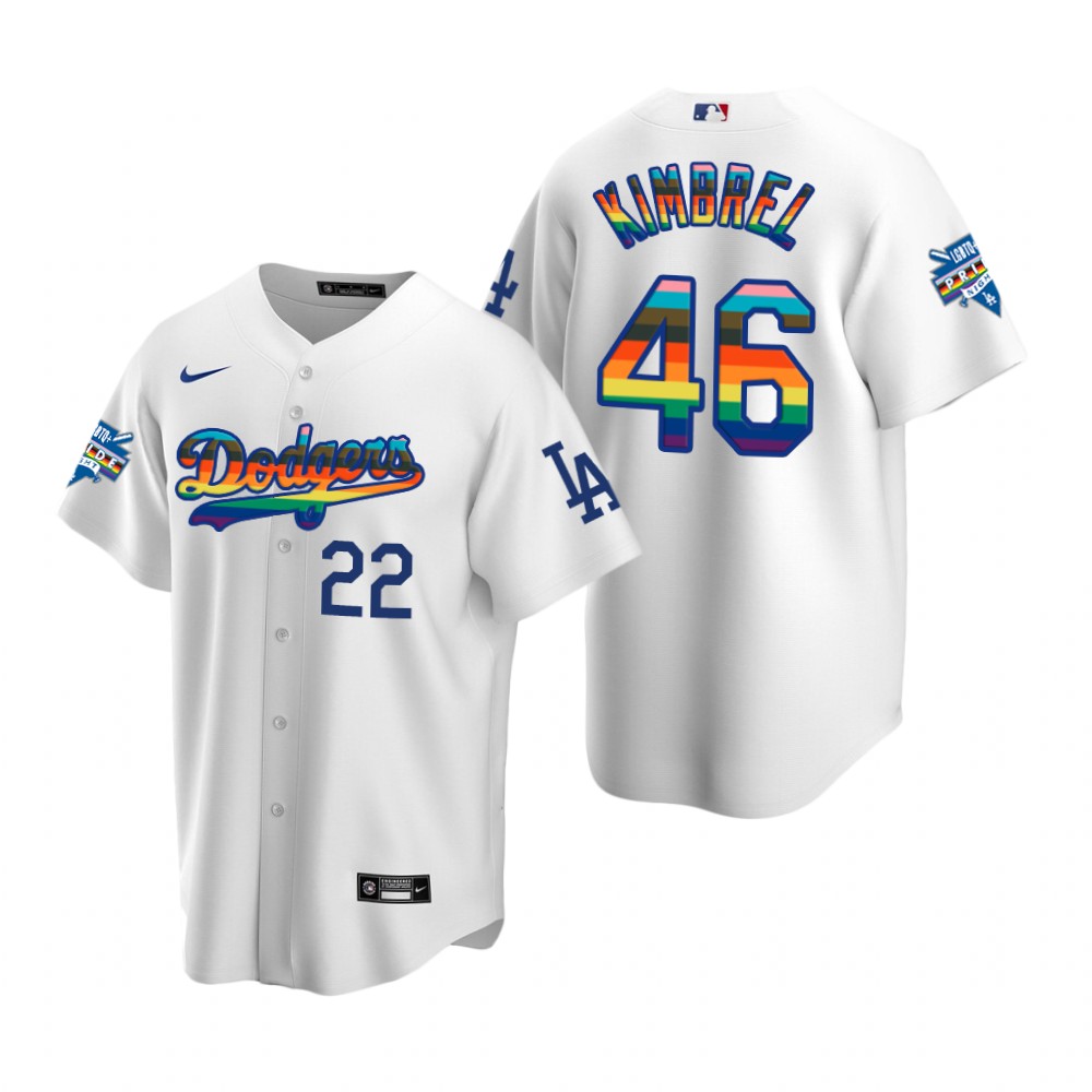 Los Angeles Dodgers Craig Kimbrel White 2022 Pride Night LGBTQ Jersey