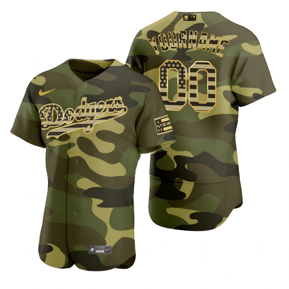 Los Angeles Dodgers Custom Camo Authentic 2022 Armed Forces Day Jersey Los Angeles Dodgers Custom Camo Authentic 2022 Armed Forces Day Jersey