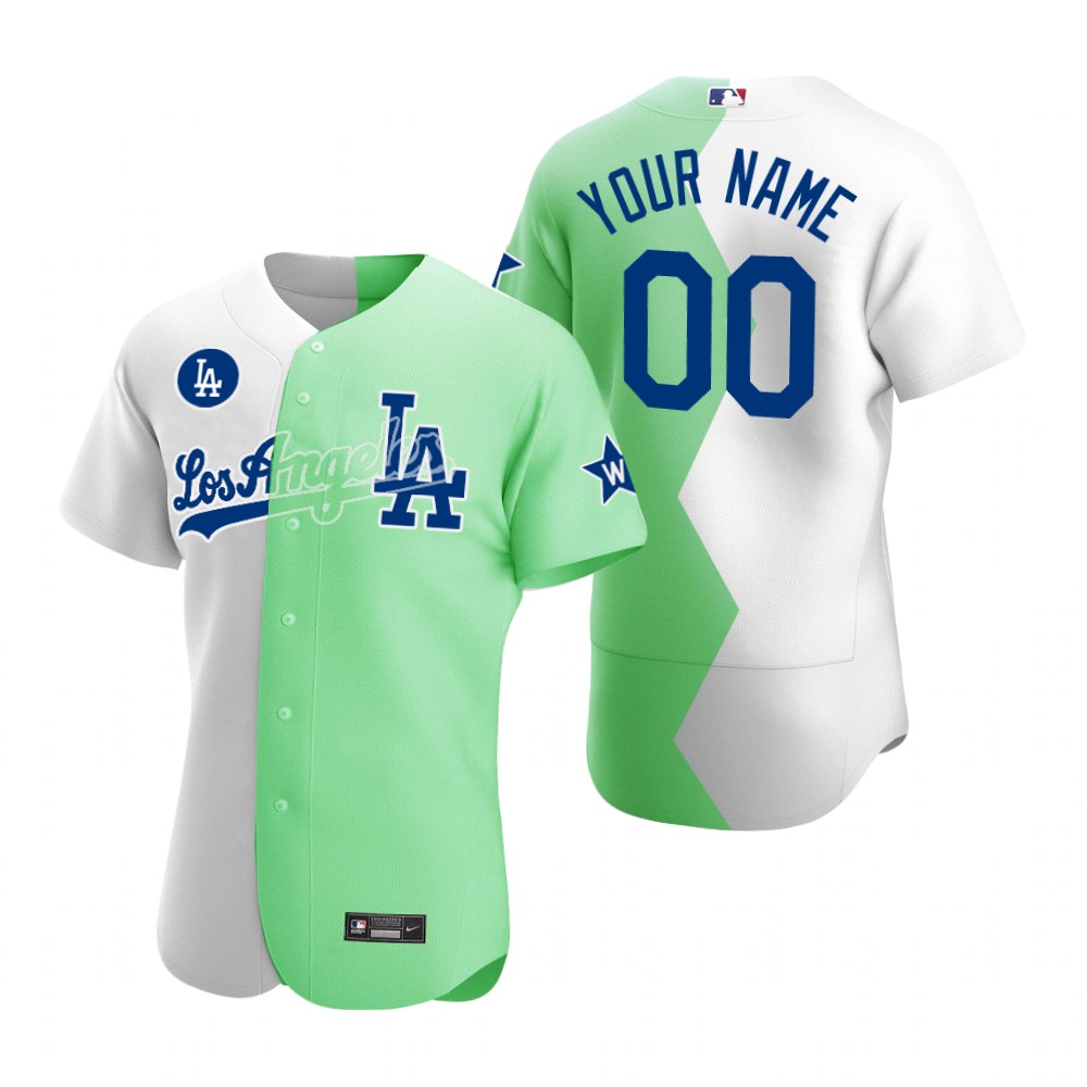Los Angeles Dodgers Custom Authentic White Green 2022 Celebrity Softball Game Jersey Los Angeles Dodgers Custom Authentic White Green 2022 Celebrity Softball Game Jersey