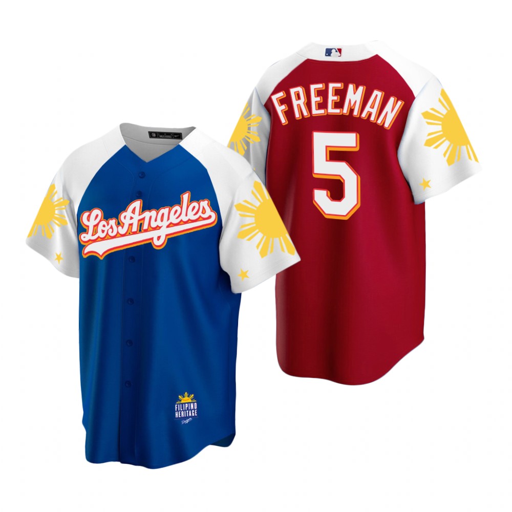 Los Angeles Dodgers Freddie Freeman Royal Red 2022 Filipino Heritage Night Jersey