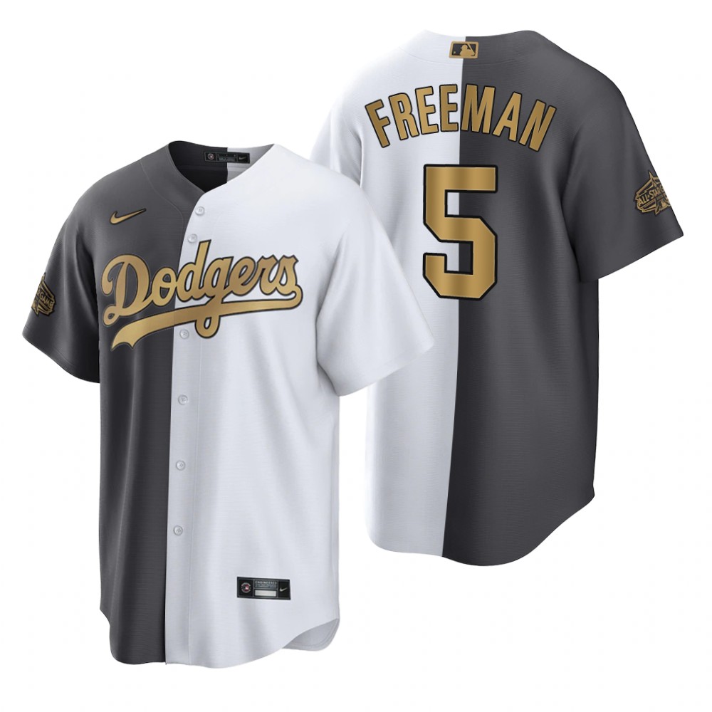Los Angeles Dodgers Freddie Freeman White Charcoal 2022 MLB All-Star Game Split Jersey Los Angeles Dodgers Freddie Freeman White Charcoal 2022 MLB All-Star Game Split Jersey