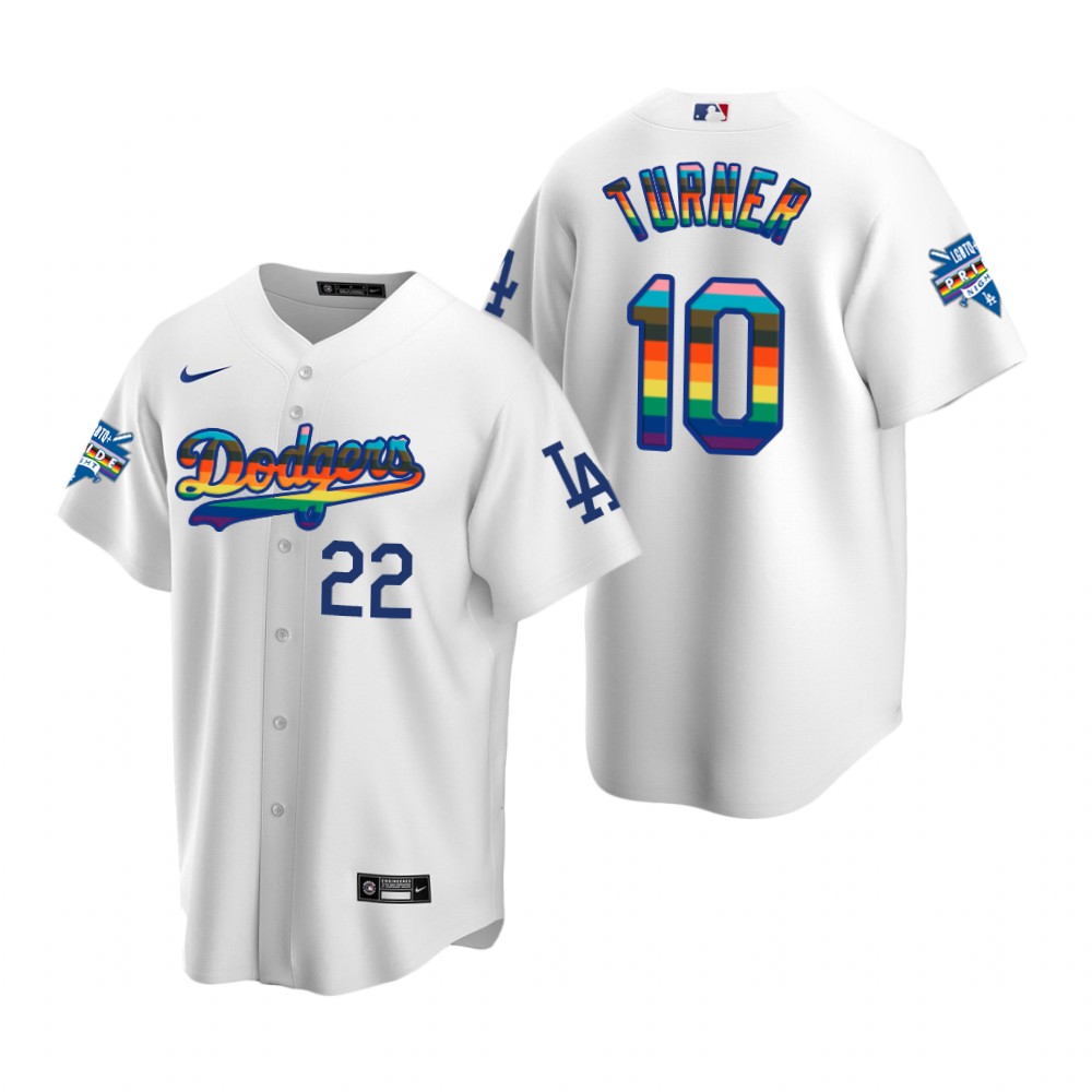 Los Angeles Dodgers Justin Turner White 2022 Pride Night LGBTQ Jersey