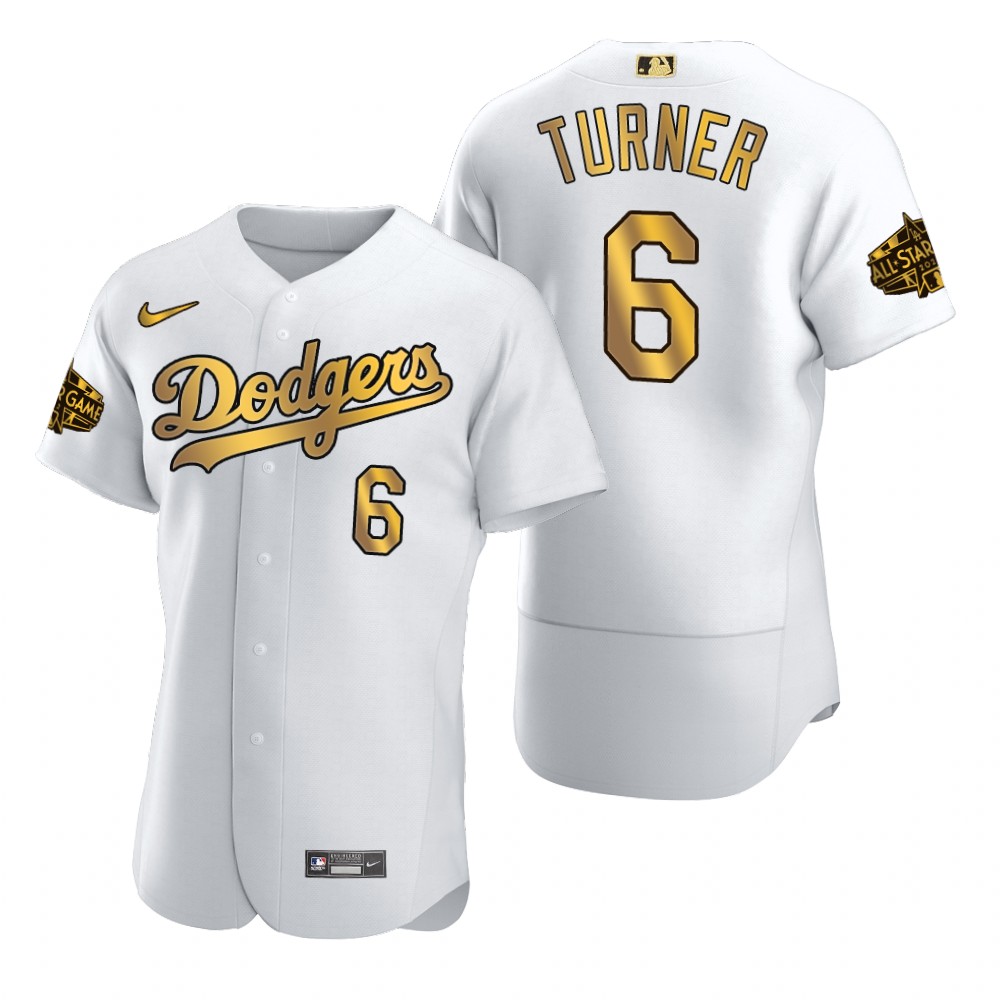 Trea Turner Los Angeles Dodgers White Gold 2022 MLB All-Star Game Jersey Trea Turner Los Angeles Dodgers White Gold 2022 MLB All-Star Game Jersey