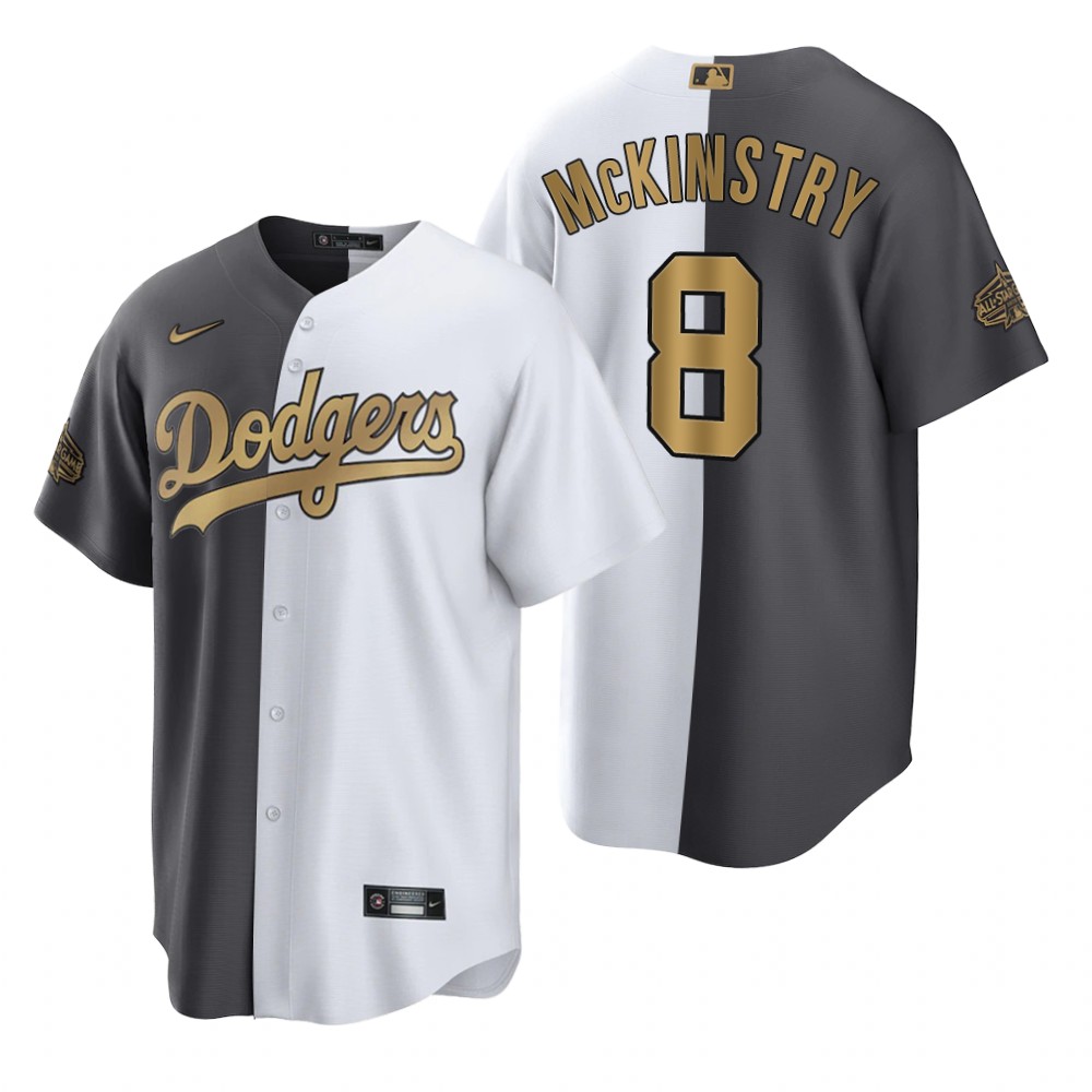 Los Angeles Dodgers Zach McKinstry White Charcoal 2022 MLB All-Star Game Split Jersey Los Angeles Dodgers Zach McKinstry White Charcoal 2022 MLB All-Star Game Split Jersey