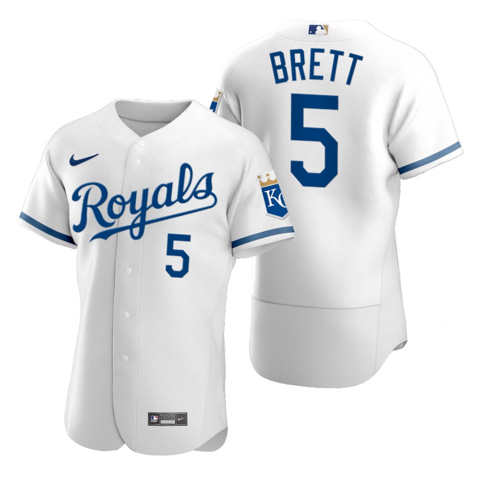 Men's Kansas City Royals George Brett White 2022 Authentic Jersey
