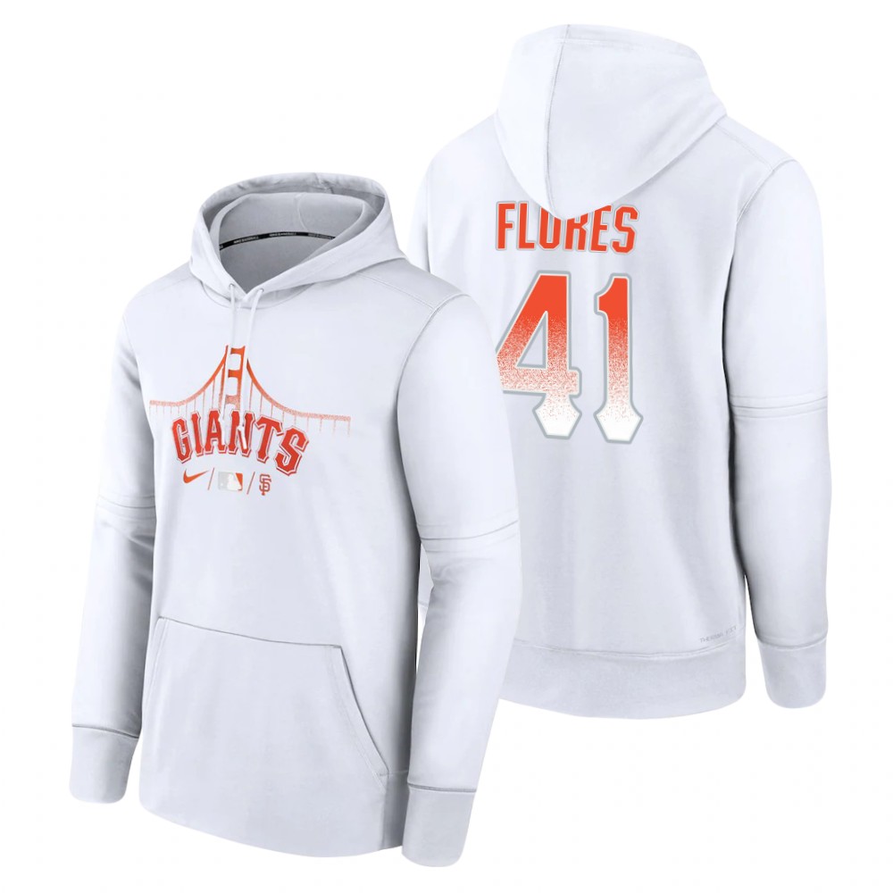 San Francisco Giants Wilmer Flores White 2022 City Connect Collection Therma Pullover Hoodie San Francisco Giants Wilmer Flores White 2022 City Connect Collection Therma Pullover Hoodie