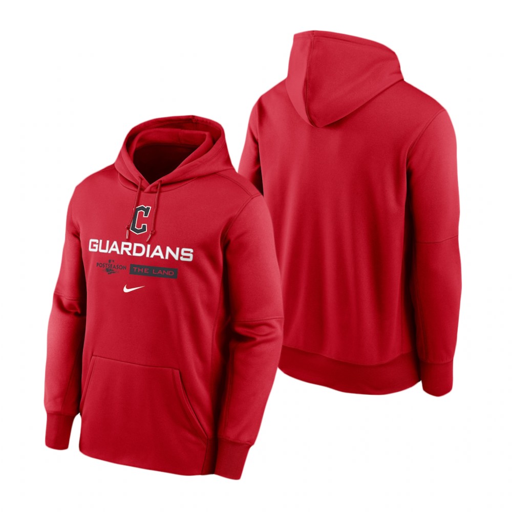 Cleveland Guardians Red 2022 Postseason Dugout Hoodie Cleveland Guardians Red 2022 Postseason Dugout Hoodie