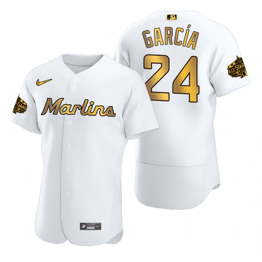 Miami Marlins Avisail Garcia Authentic White Gold 2022 MLB All-Star Game Jersey Miami Marlins Avisail Garcia Authentic White Gold 2022 MLB All-Star Game Jersey