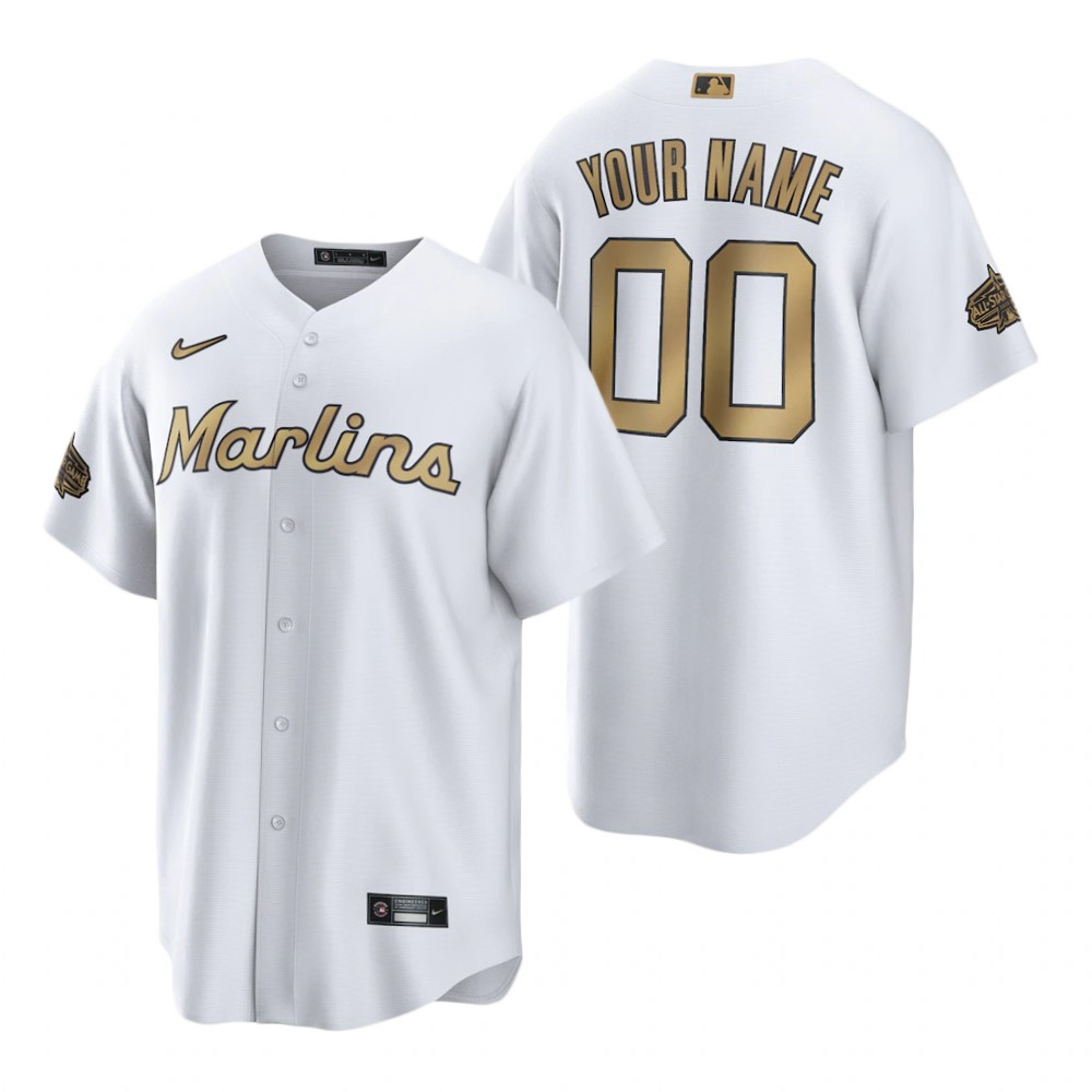 Miami Marlins Custom White 2022 MLB All-Star Game Replica Jersey Miami Marlins Custom White 2022 MLB All-Star Game Replica Jersey