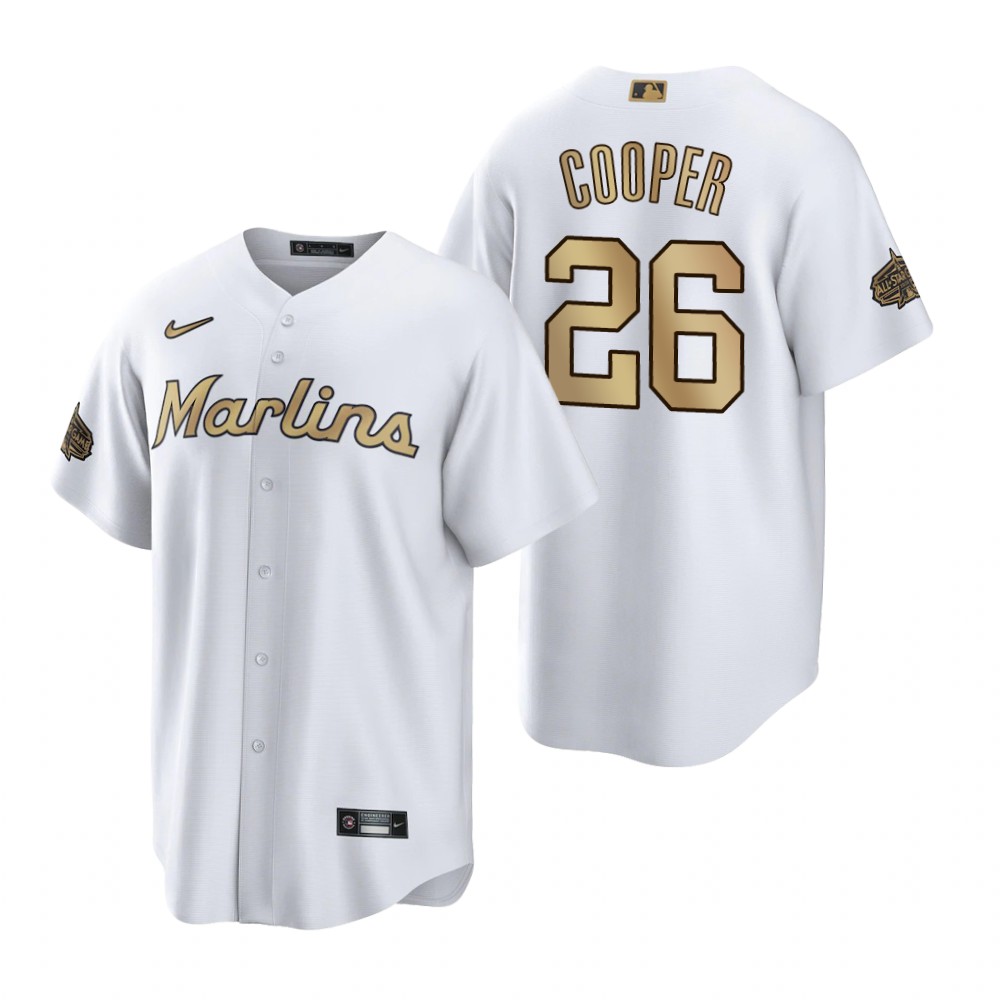 Miami Marlins Garrett Cooper White 2022 MLB All-Star Game Replica Jersey Miami Marlins Garrett Cooper White 2022 MLB All-Star Game Replica Jersey