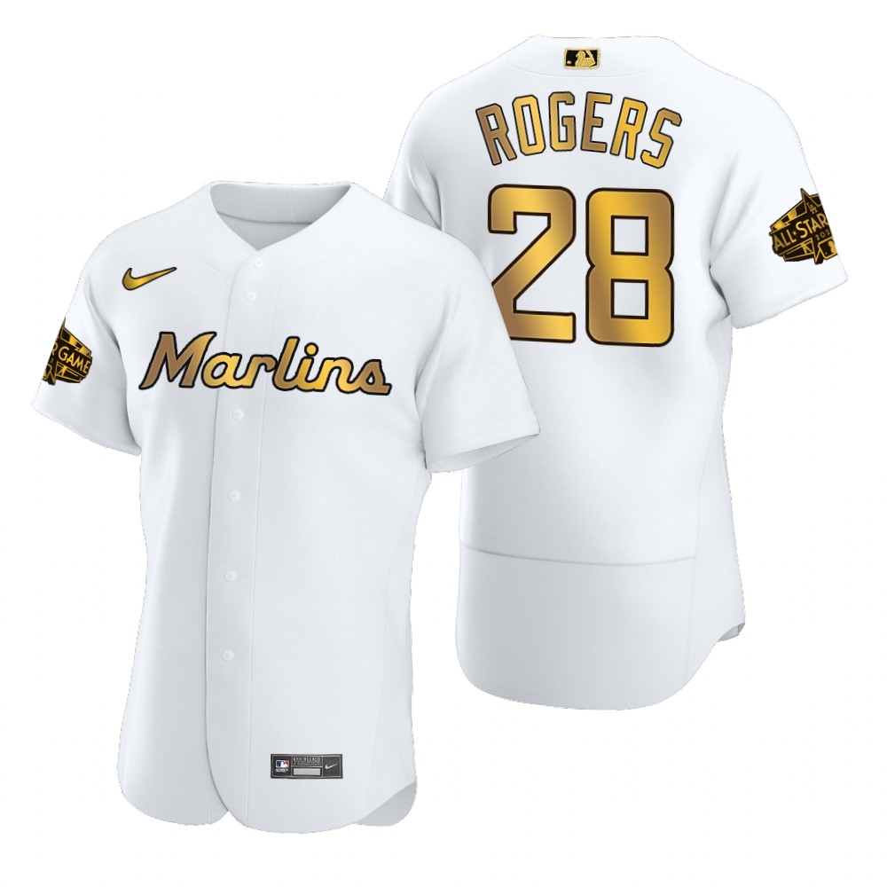 Miami Marlins Trevor Rogers Authentic White Gold 2022 MLB All-Star Game Jersey Miami Marlins Trevor Rogers Authentic White Gold 2022 MLB All-Star Game Jersey