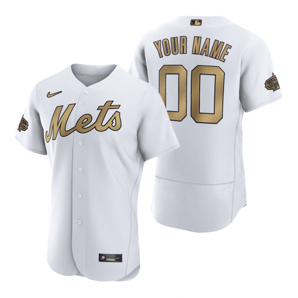 Men's New York Mets Custom White 2022 MLB All-Star Game Authentic Jersey