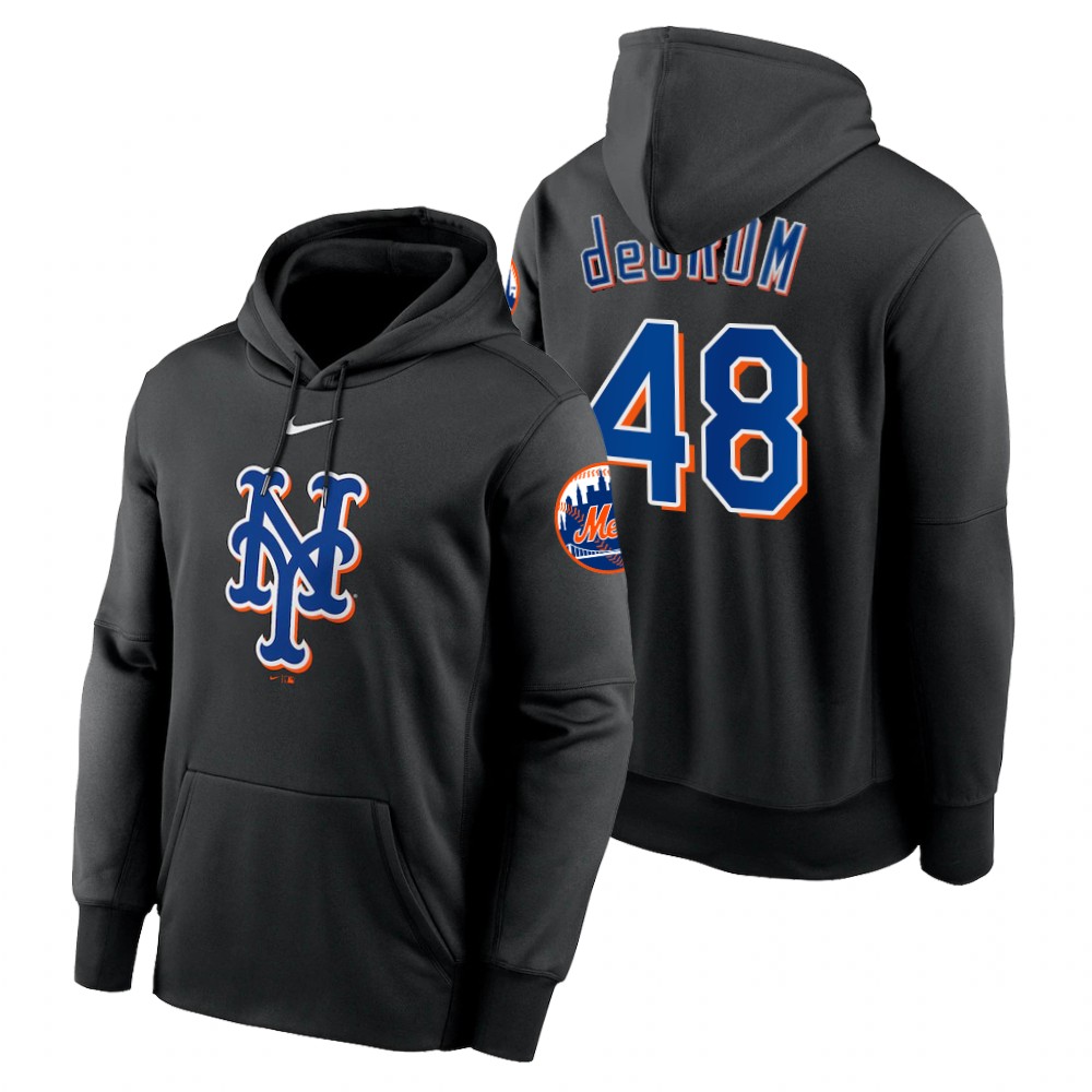 New York Mets Jacob deGrom Black 2022 Performance Pullover Hoodie New York Mets Jacob deGrom Black 2022 Performance Pullover Hoodie