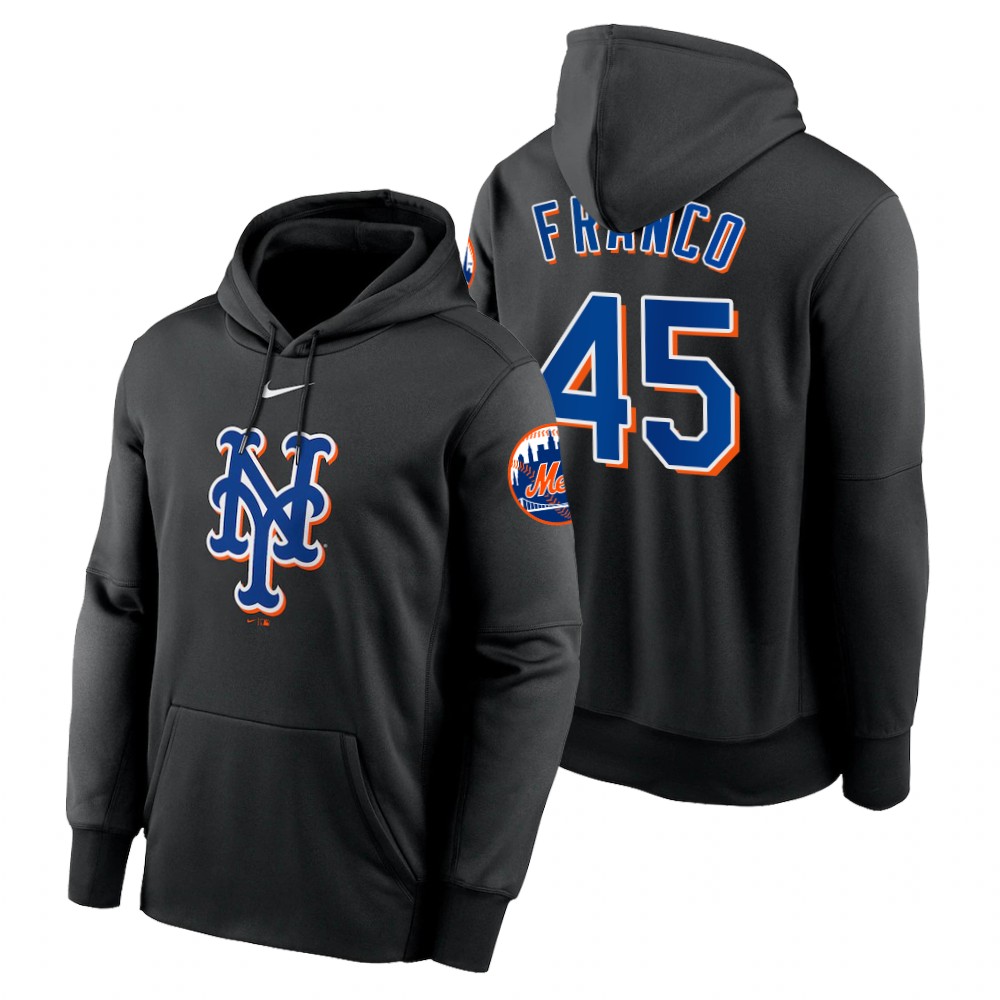 New York Mets John Franco Black 2022 Performance Pullover Hoodie