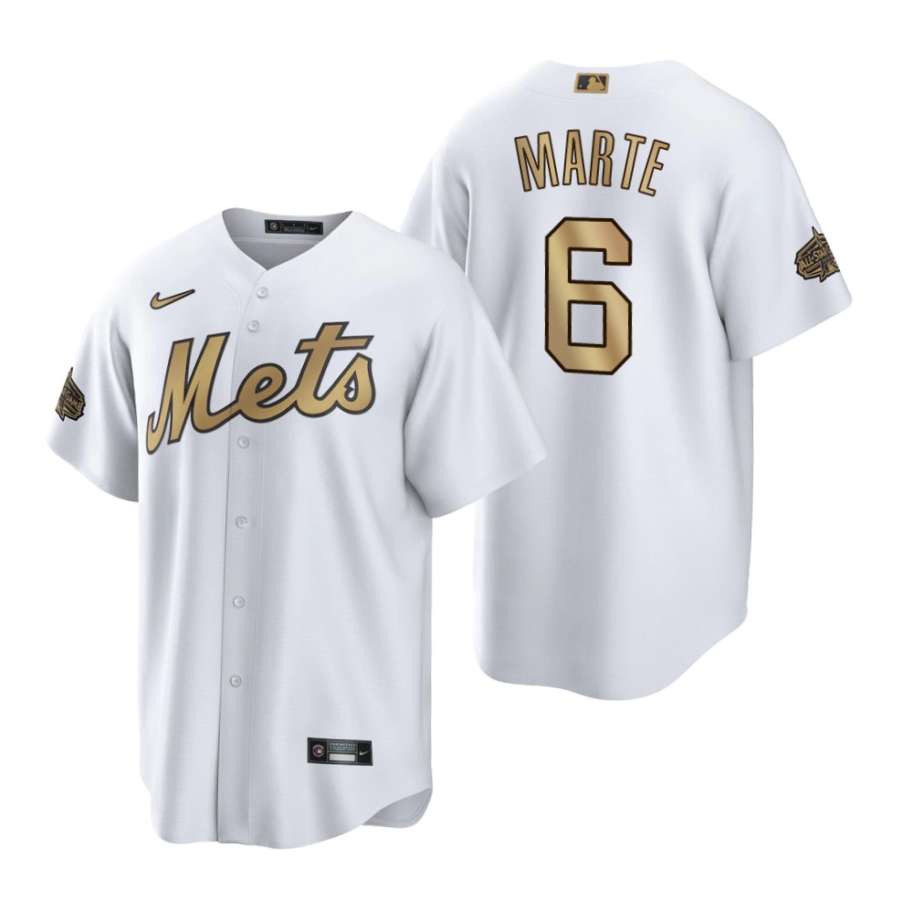 New York Mets Starling Marte White 2022 MLB All-Star Game Replica Jersey New York Mets Starling Marte White 2022 MLB All-Star Game Replica Jersey