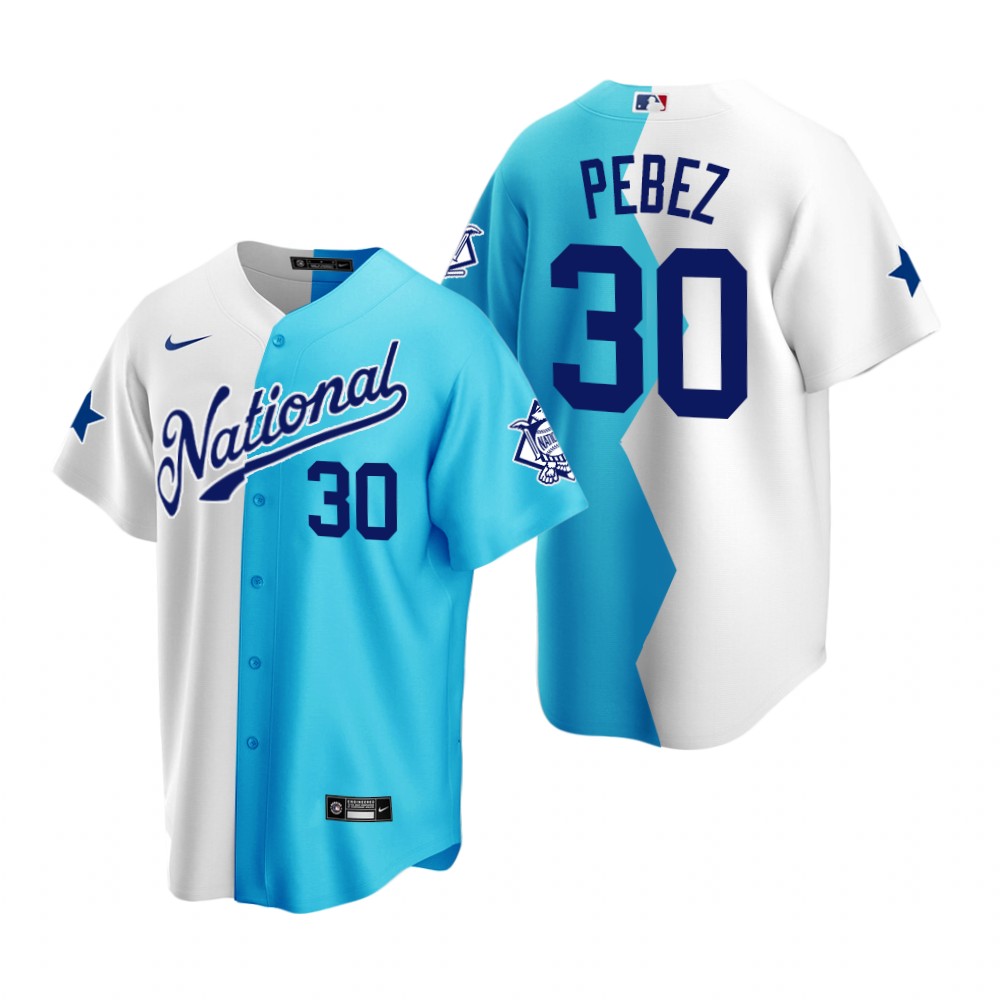 MLB Eury Pebez Split White Teal 2022 All-Star Futures Game Jersey MLB Eury Pebez Split White Teal 2022 All-Star Futures Game Jersey