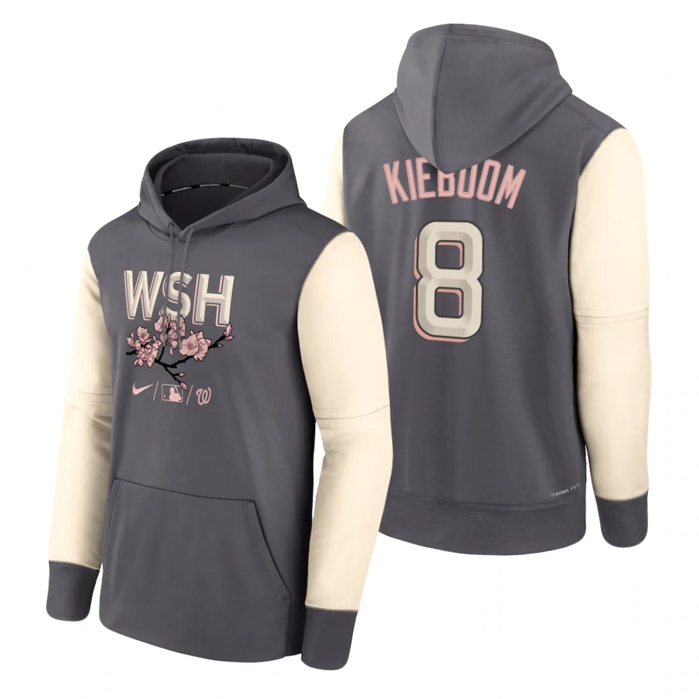 Washington Nationals Carter Kieboom Gray 2022 City Connect Therma Hoodie