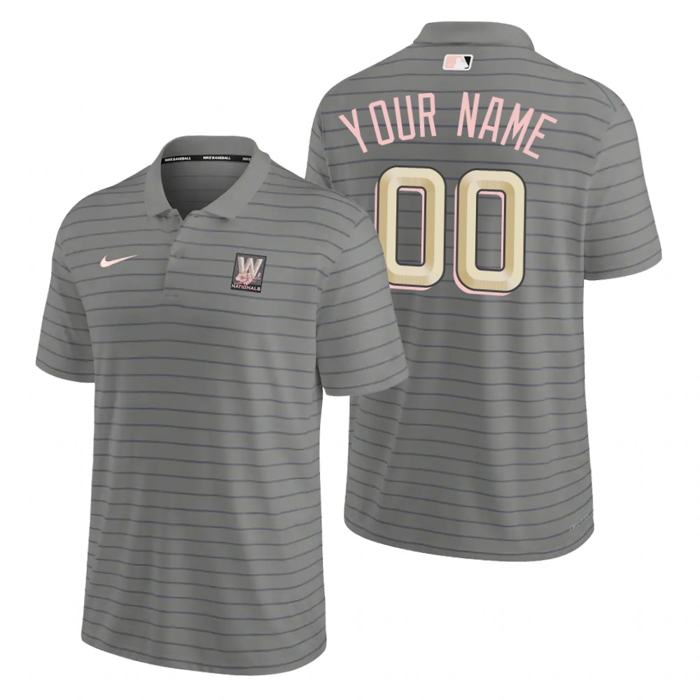 Washington Nationals Custom Gray 2022 City Connect Franchise Polo Washington Nationals Custom Gray 2022 City Connect Franchise Polo
