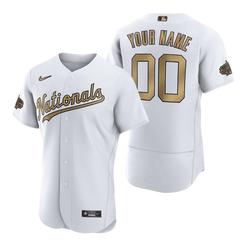 Men's Washington Nationals Custom White 2022 MLB All-Star Game Authentic Jersey