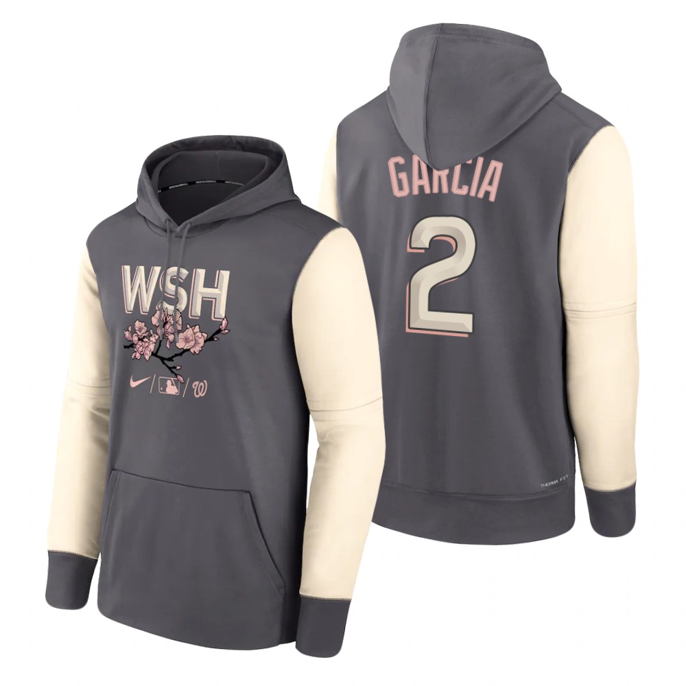 Washington Nationals Luis Garcia Gray 2022 City Connect Therma Hoodie Washington Nationals Luis Garcia Gray 2022 City Connect Therma Hoodie