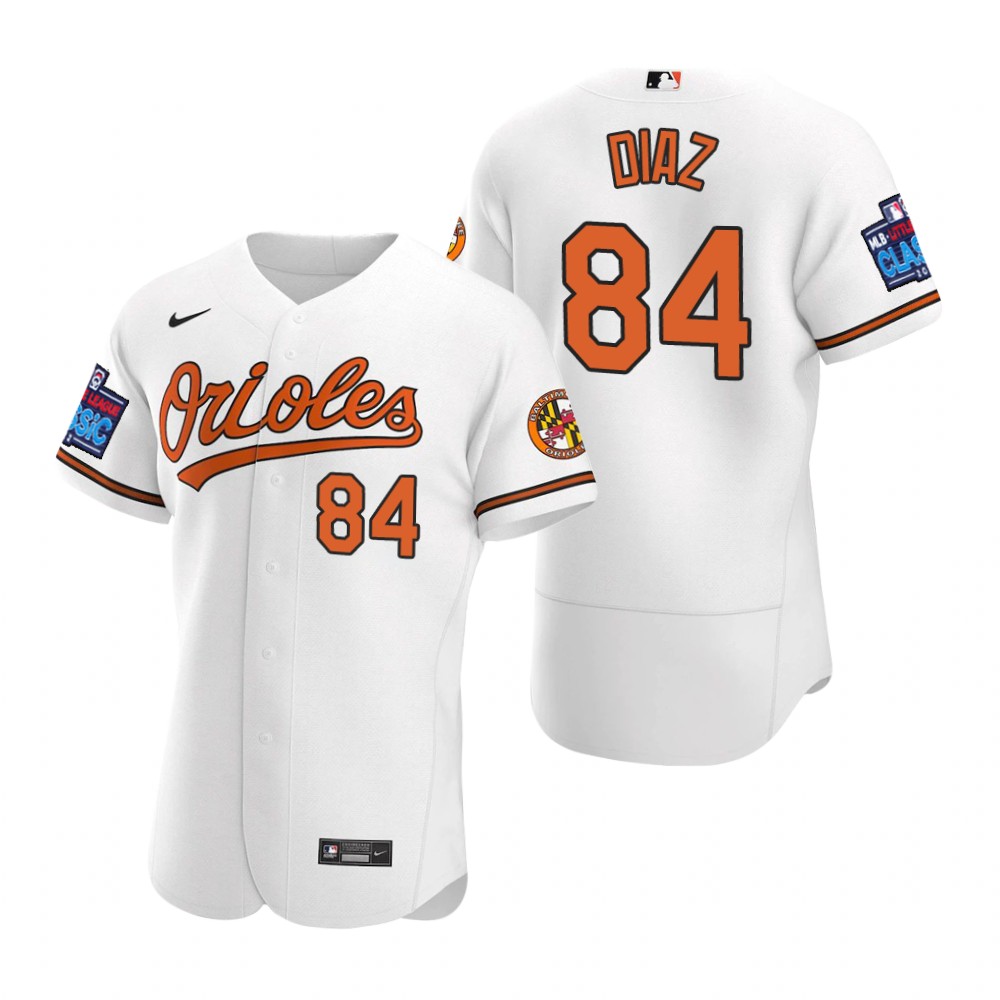 Baltimore Orioles Yusniel Diaz Authentic White 2022 Little League Classic Jersey