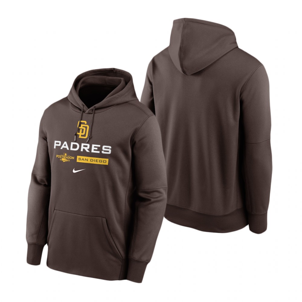 San Diego Padres Brown 2022 Postseason Dugout Hoodie San Diego Padres Brown 2022 Postseason Dugout Hoodie