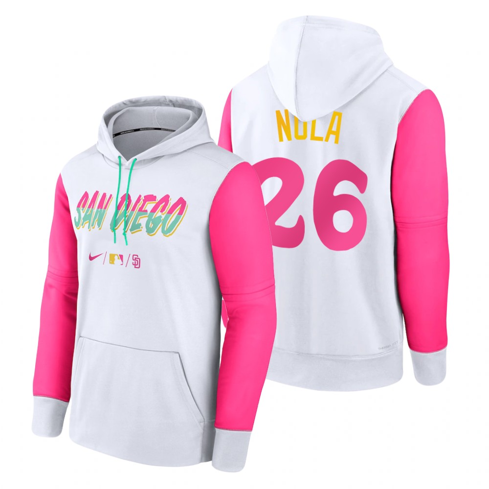 San Diego Padres Austin Nola White 2022 City Connect Therma Hoodie San Diego Padres Austin Nola White 2022 City Connect Therma Hoodie