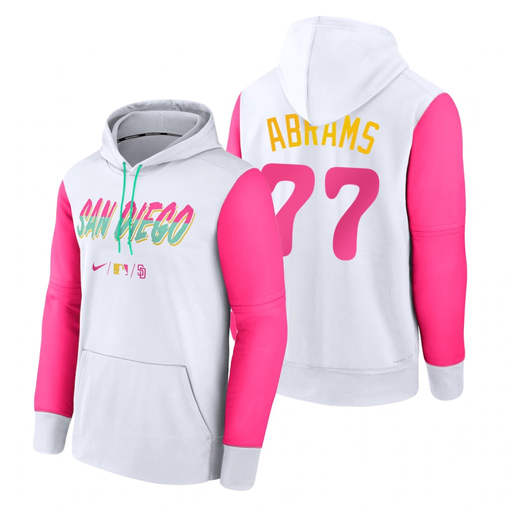 San Diego Padres CJ Abrams White 2022 City Connect Therma Hoodie San Diego Padres CJ Abrams White 2022 City Connect Therma Hoodie