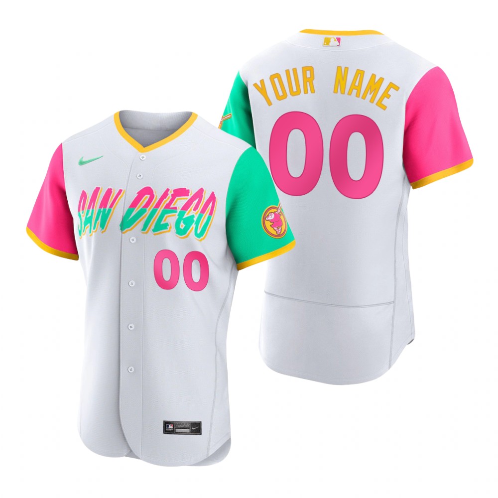 Men's San Diego Padres Custom White 2022 City Connect Authentic Jersey Men's San Diego Padres Custom White 2022 City Connect Authentic Jersey