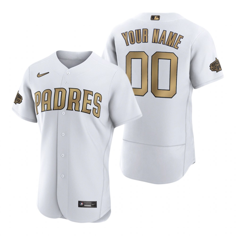 Men's San Diego Padres Custom White 2022 MLB All-Star Game Authentic Jersey Men's San Diego Padres Custom White 2022 MLB All-Star Game Authentic Jersey