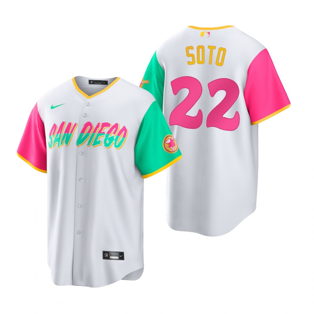 San Diego Padres Juan Soto White 2022 City Connect Replica Jersey San Diego Padres Juan Soto White 2022 City Connect Replica Jersey