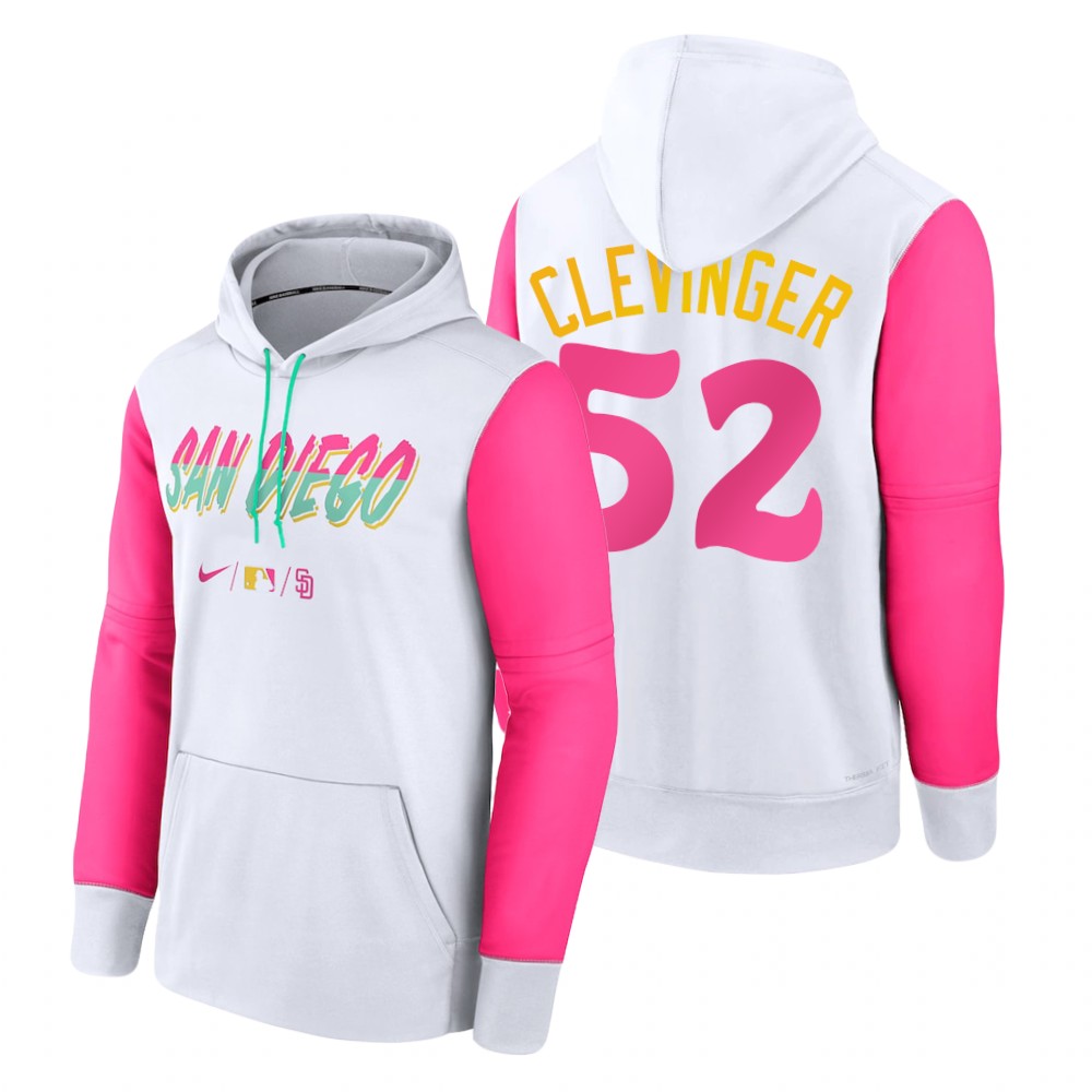 San Diego Padres Mike Clevinger White 2022 City Connect Therma Hoodie
