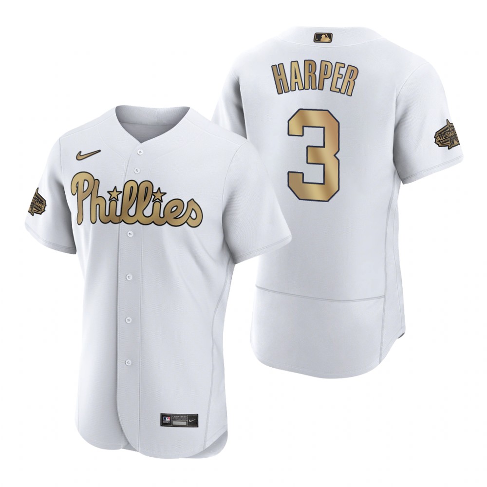 Men's Philadelphia Phillies Bryce Harper White 2022 MLB All-Star Game Authentic Jersey
