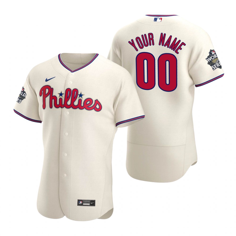Philadelphia Phillies Custom Cream 2022 World Series Authentic Jersey