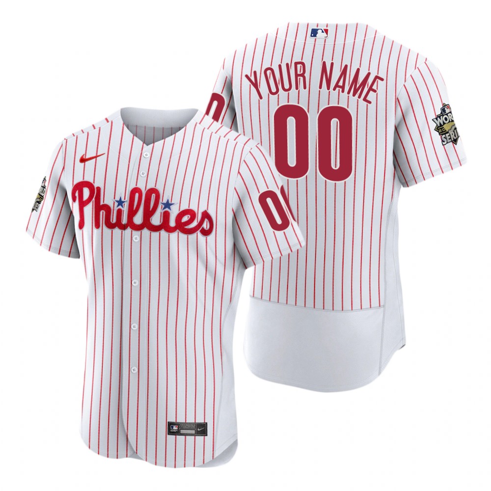 Philadelphia Phillies Custom White 2022 World Series Authentic Jersey Philadelphia Phillies Custom White 2022 World Series Authentic Jersey