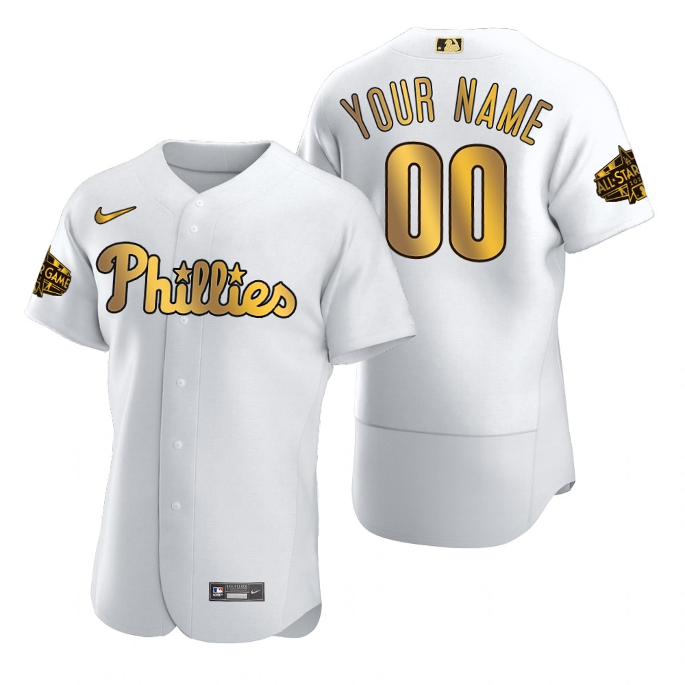 Philadelphia Phillies Custom White Gold 2022 MLB All-Star Game Jersey Philadelphia Phillies Custom White Gold 2022 MLB All-Star Game Jersey