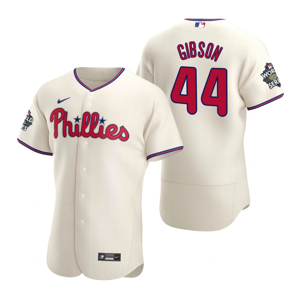 Philadelphia Phillies Kyle Gibson Cream 2022 World Series Authentic Jersey