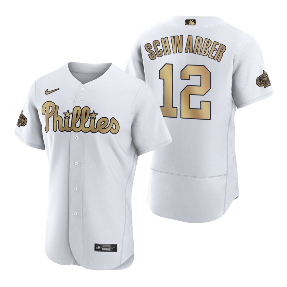 Men's Philadelphia Phillies Kyle Schwarber White 2022 MLB All-Star Game Authentic Jersey