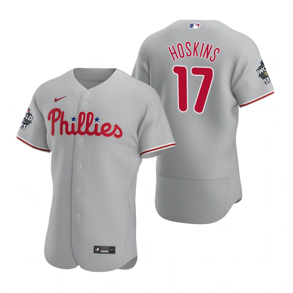 Philadelphia Phillies Rhys Hoskins Gray 2022 World Series Authentic Jersey