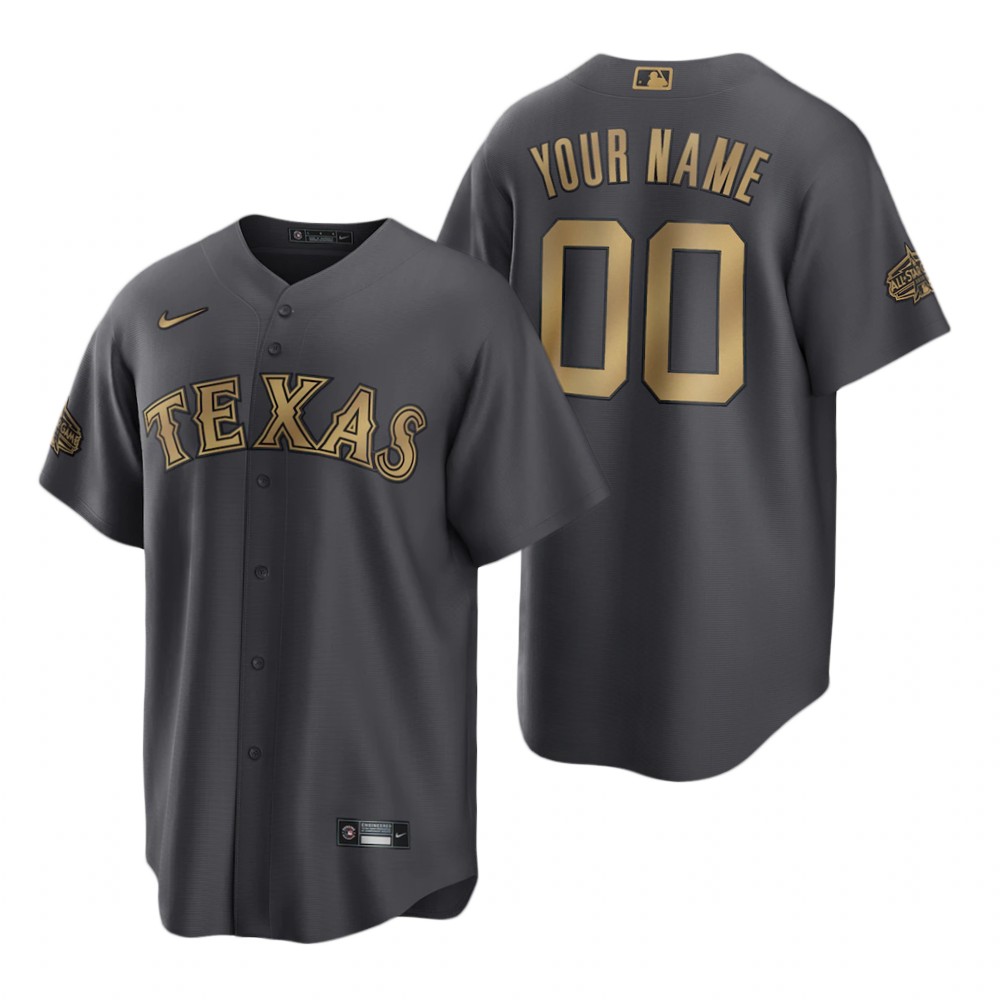 Texas Rangers Custom Charcoal 2022 MLB All-Star Game Replica Jersey Texas Rangers Custom Charcoal 2022 MLB All-Star Game Replica Jersey
