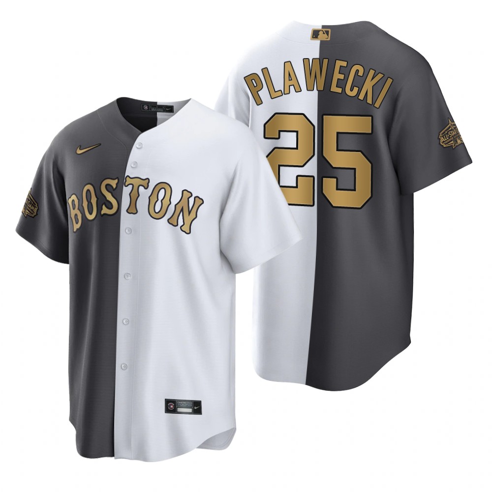 Boston Red Sox Kevin Plawecki White Charcoal 2022 MLB All-Star Game Split Jersey