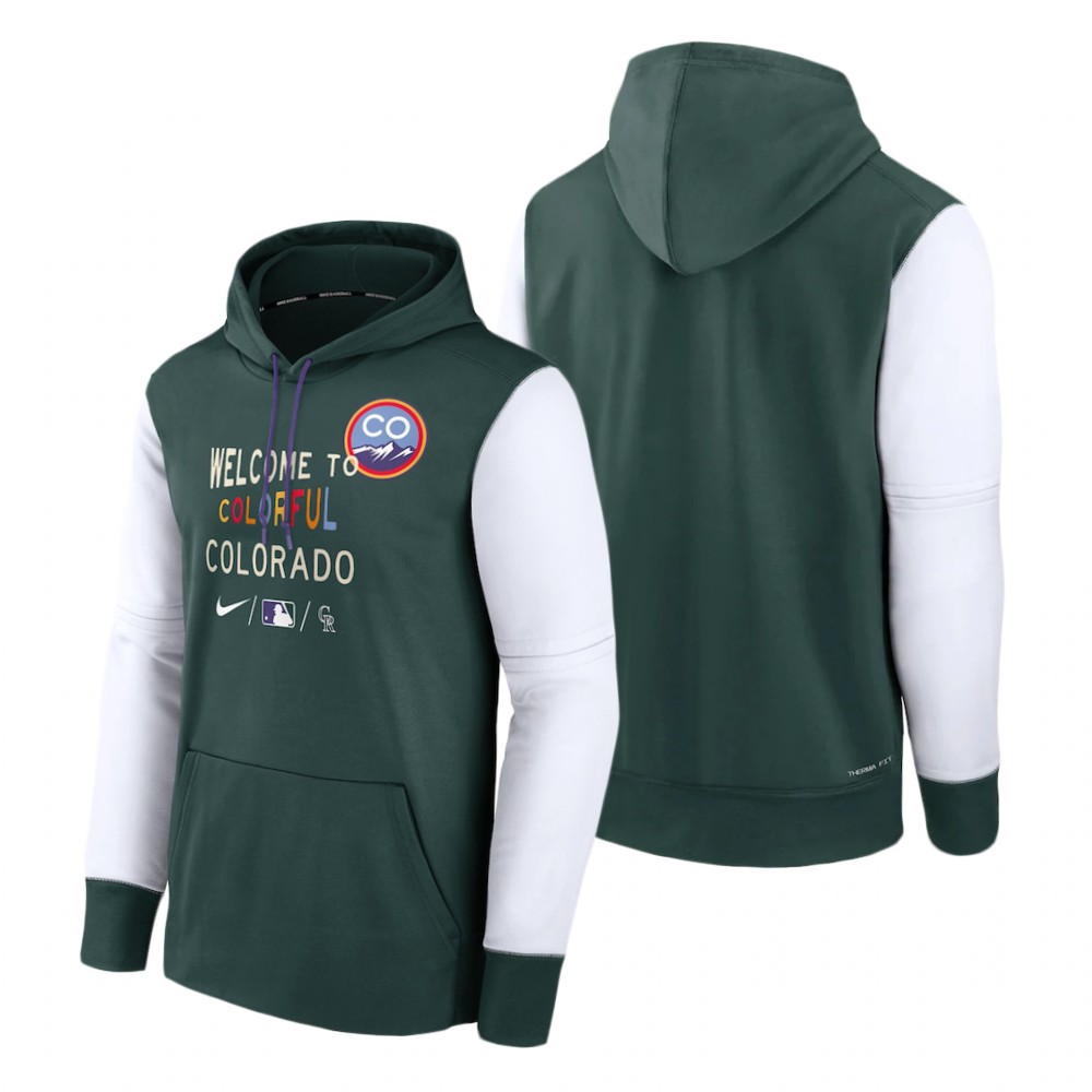 Colorado Rockies Green 2022 City Connect Therma Performance Hoodie Colorado Rockies Green 2022 City Connect Therma Performance Hoodie