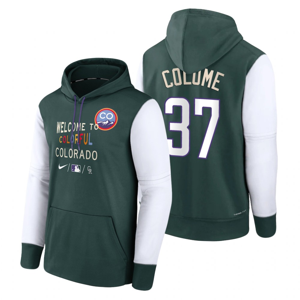 Colorado Rockies Alex Colome Green 2022 City Connect Therma Hoodie Colorado Rockies Alex Colome Green 2022 City Connect Therma Hoodie