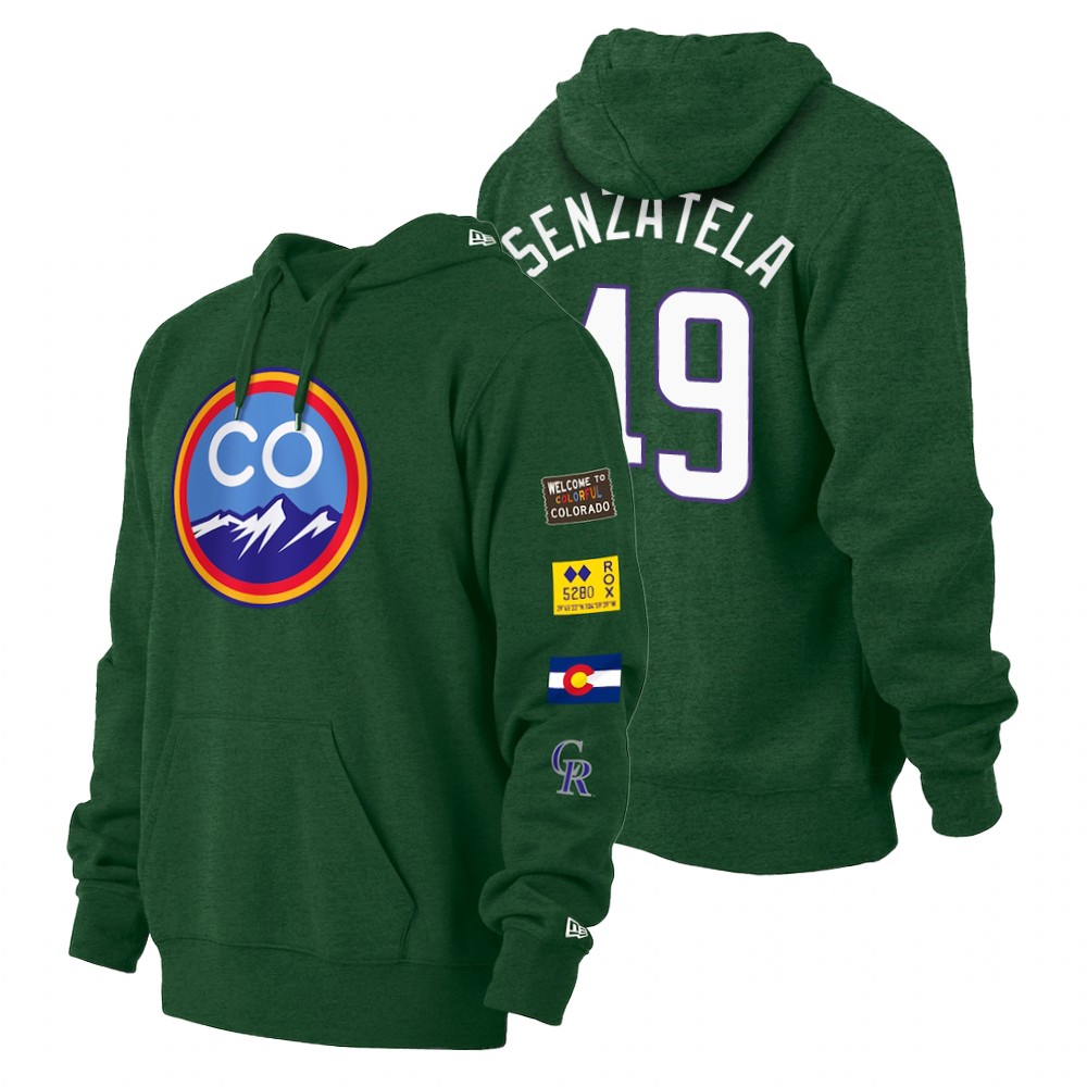 Colorado Rockies Antonio Senzatela Green 2022 City Connect Pullover Hoodie