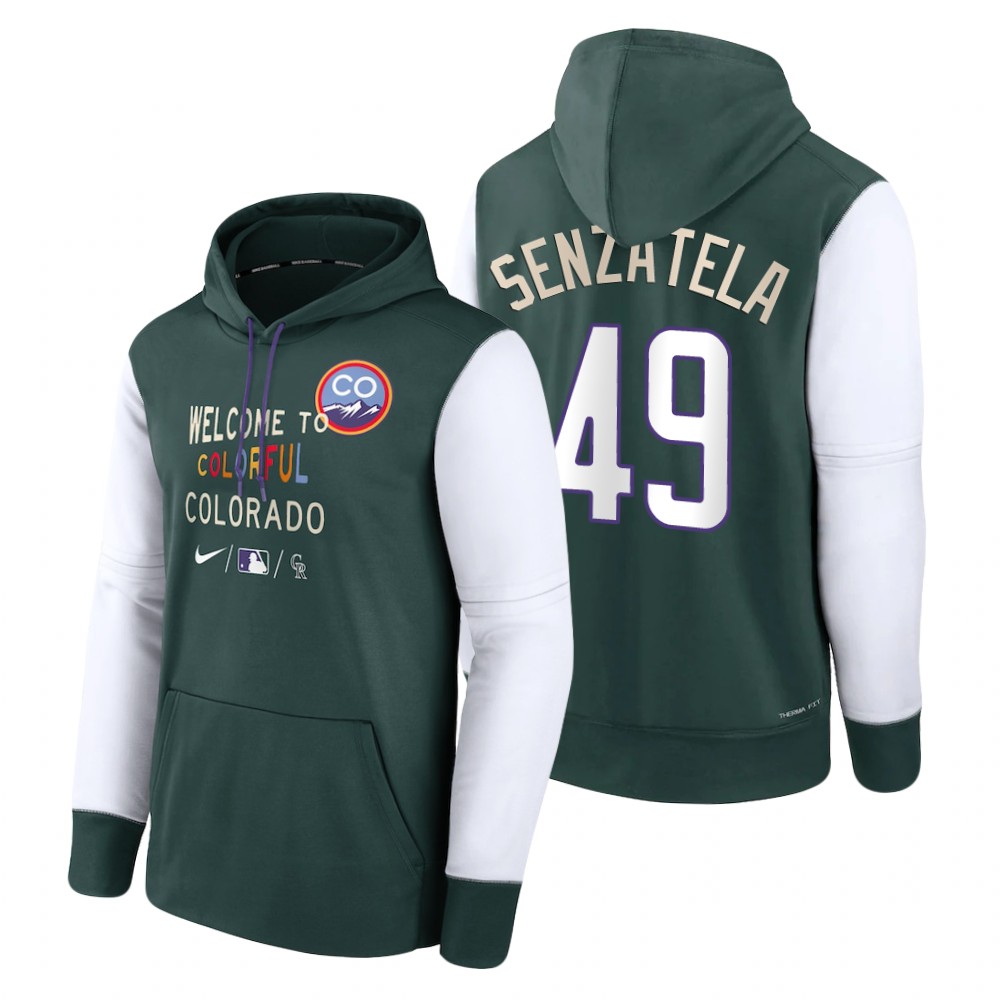 Colorado Rockies Antonio Senzatela Green 2022 City Connect Therma Hoodie