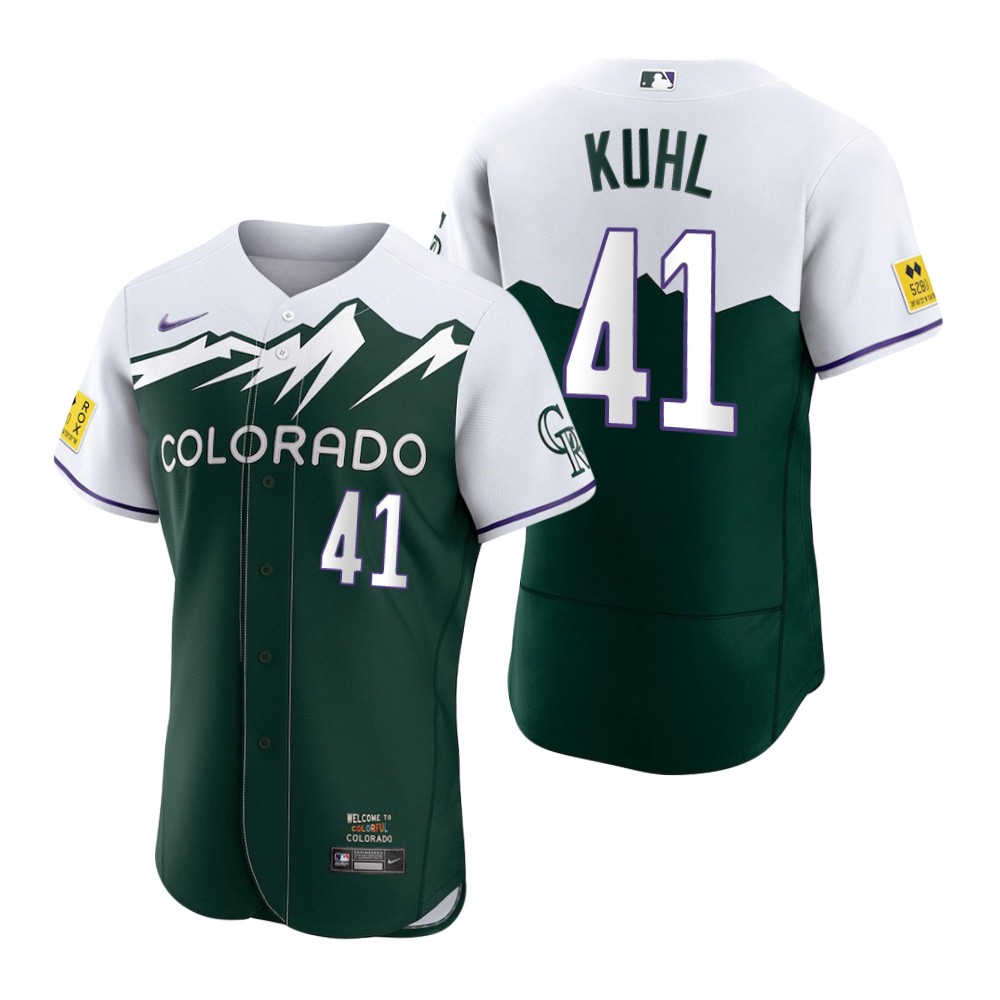 Men's Colorado Rockies Chad Kuhl Green 2022 City Connect Authentic Jersey Men's Colorado Rockies Chad Kuhl Green 2022 City Connect Authentic Jersey