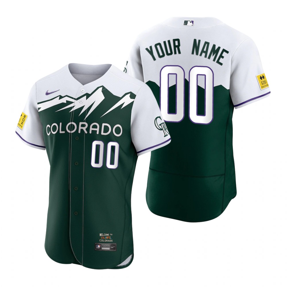 Men's Colorado Rockies Custom Green 2022 City Connect Authentic Jersey Men's Colorado Rockies Custom Green 2022 City Connect Authentic Jersey
