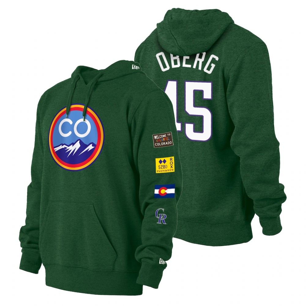 Colorado Rockies Scott Oberg Green 2022 City Connect Pullover Hoodie