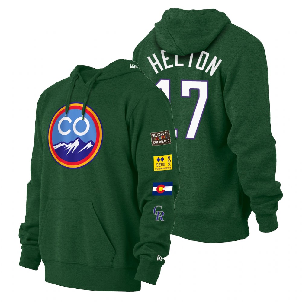 Colorado Rockies Todd Helton Green 2022 City Connect Pullover Hoodie Colorado Rockies Todd Helton Green 2022 City Connect Pullover Hoodie